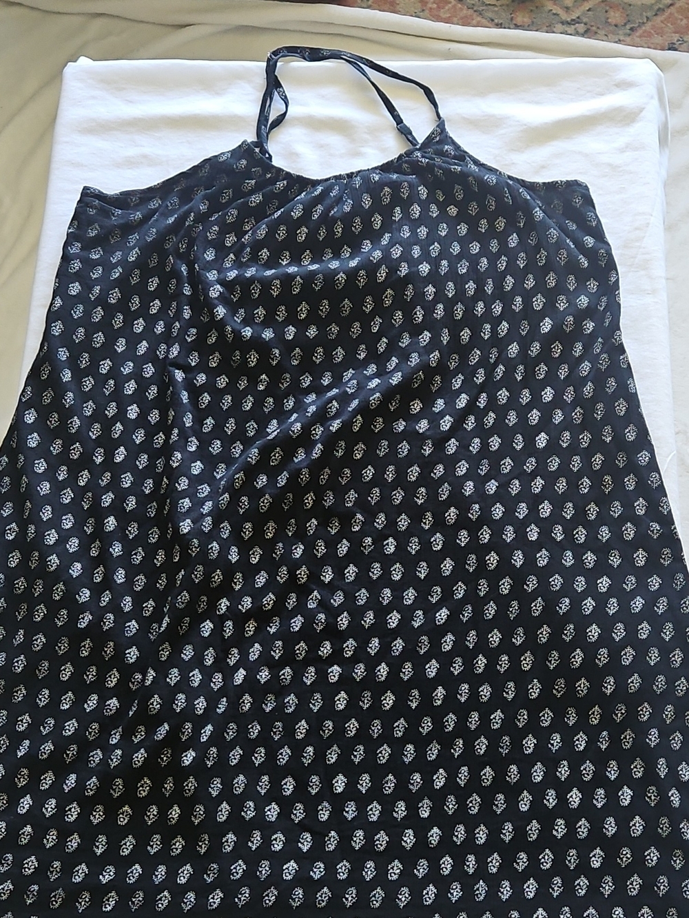 GAP Black Cami with White Paisley Motif
